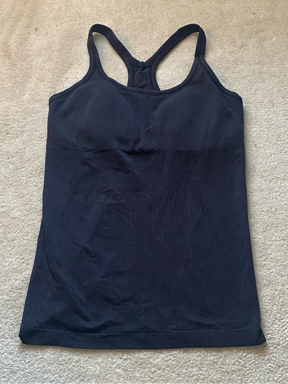 Lululemon Ebb to Street Tank Top Ribbed Black Women's 8 Built In Bra Racerback